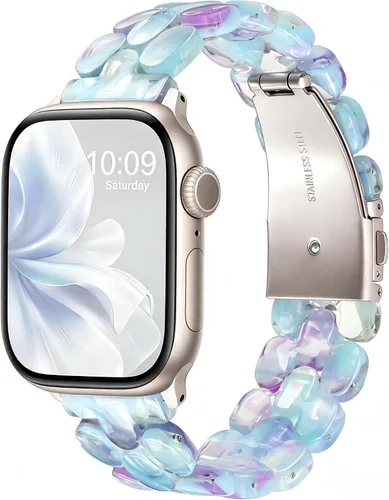 Miniatura 42 de V-MORO - Correas de resina compatibles con Apple Watch Series 11/10/9/8/7 y SE/6/5/4/3/2/1/SE3 de 1.49, 1.57, 1.61, 1.65 pulgadas, correa ligera
