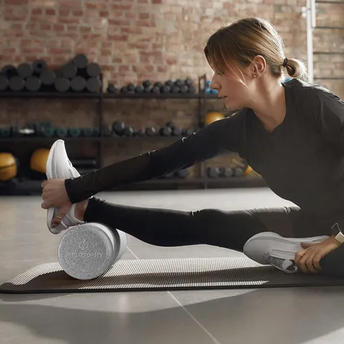 Miniatura 6 de Philosophy Gym Rodillo de espuma de alta densidad de 24 pulgadas para ejercicio, masaje, recuperación muscular, redondo, gris