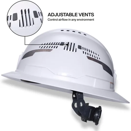 Miniatura 2 de Klein Tools Type 2 Hard Hat, Vented Full Brim, Class C, 6-Point Suspension with Accessory Mounts, Washable Padding, and Rechargeable Headlamp