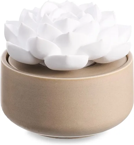 Miniatura 8 de Honeydak 1 pieza Difusor de cerámica de flores hecho a mano, difusor de aceite esencial pasivo de porcelana blanca con base, decoración decorativa