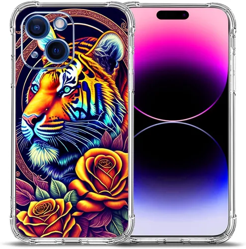 Miniatura 23 de Funda para iPhone 15, colorida mariposa flores protección contra caídas a prueba de golpes TPU cuerpo completo protector resistente a los arañazos