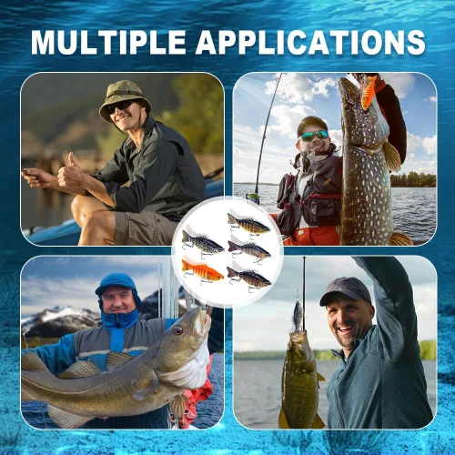 Miniatura 6 de hoehew Señuelo de pesca robótico 3D, nuevo cebo de natación biónico para agua dulce y salada, equipo de pesca atrae señuelos de pesca, lubina