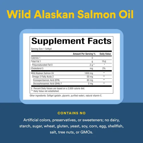 Miniatura 4 de Omega Factors de Natural Factors, Aceite de Salmón Salvaje de Alaska, Apoya la Salud del Corazón y el Cerebro con Omega-3 DHA y EPA, 90 Cápsulas