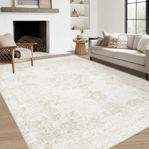 Miniatura 30 de Aoyaomi Alfombra de Área Vintage para Sala de Estar - 5x7 Grande Lavable a Máquina Boho Marroquí Desgastada Alfombras Estilo Granja para Dormitorio