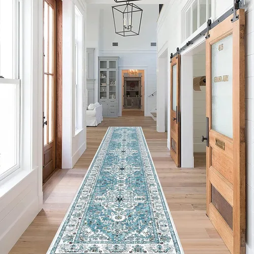 Miniatura 121 de U'Artlines Alfombra de Área Bohemia Lavable, 2x3 Pequeña Suave Antideslizante Vintage Felpudo para Puerta Frontal Interior Alfombra Verde