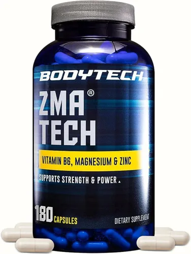 Miniatura 4 de BodyTech Suplemento ZMA - Zinc, magnesio y vitamina B6 - Apoya la recuperación muscular, la calidad del sueño y la salud inmunológica (90 cápsulas)