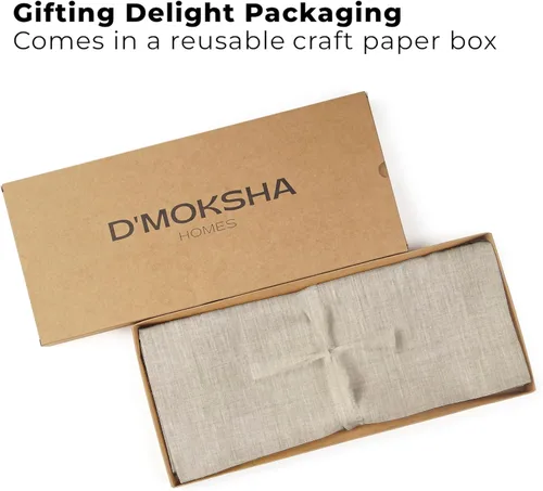 Miniatura 5 de Classic Linen™ by D'Moksha Camino de mesa natural de 36 pulgadas, 100% lino puro, camino de mesa auxiliar, 14 x 36 pulgadas para tocadores, verano