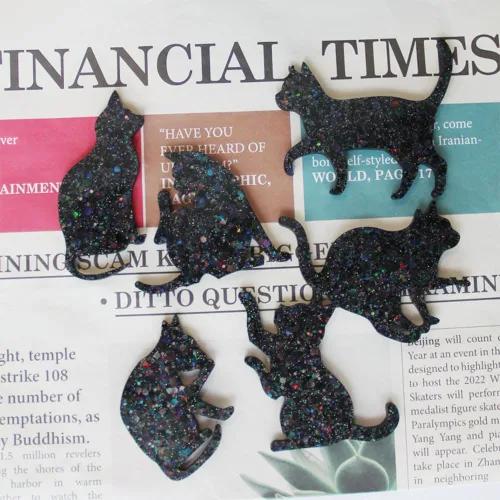 Miniatura 6 de Finyoffiy Molde de resina para gatos, moldes epoxi de silicona con diseño de animales, molde de fundición colgante para bricolaje, joyería, collar