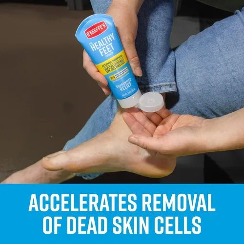 Miniatura 6 de O'Keeffe's Crema renovadora intensa para pies saludables con urea y ácido alfa hidroxi, tubo de 3 onzas, exfolia químicamente y suaviza los pies