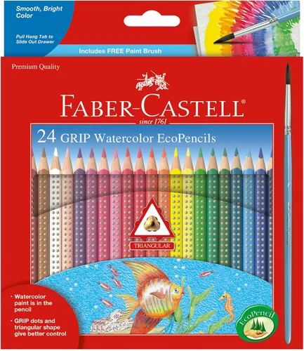 Faber Castell Lápices acuarelables EcoPencils, juego de 24