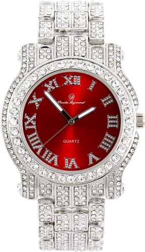 Miniatura 93 de Charles Raymond Bling-ed Out Ultimate Hip Hop Royalty Reloj para hombre con número romano de fácil lectura o indicadores de tiempo de diamantes