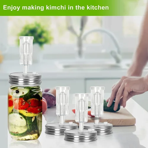 Miniatura 5 de Samshow Kit de fermentación: 4 pesos de fermentación de vidrio, 4 tapas de fermentación, 4 esclusas de aire, 4 anillos de silicona, 5 ojales