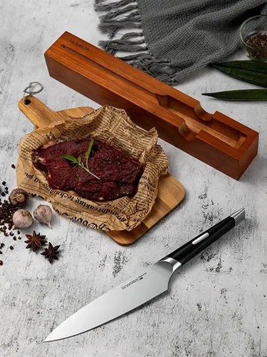 Miniatura 7 de linoroso Cuchillo de chef de cocina ultra afilado, cuchillo de cocina alemán de alto carbono forjado de precisión de 7 pulgadas, cuchillo de corte