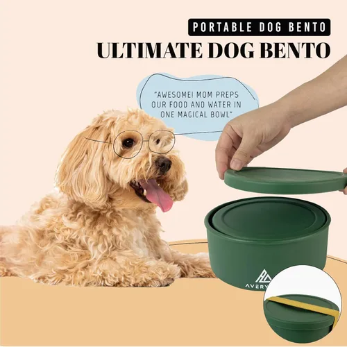 Miniatura 2 de AVERYDAY Cuencos de viaje para perros de 30 onzas con tapas, cuencos portátiles 2 en 1 para alimentos y agua, cuenco de agua y comida para perros