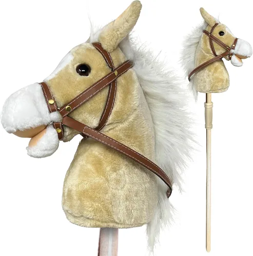 Miniatura 8 de Barra para Montar Caballo Nature Bound Barras de Caballo de Pasatiempo de Peluche Hechas a Mano Cabeza Cosida a Mano, Barra de Madera Resistente