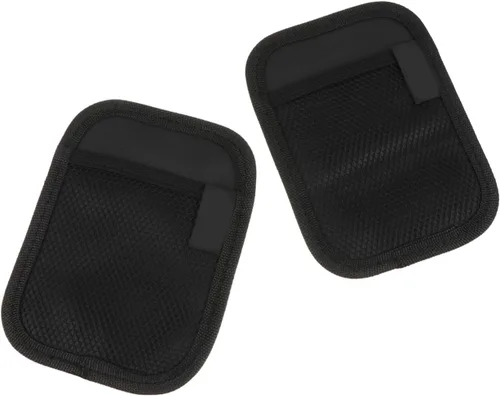 Miniatura 9 de Bolsa de almacenamiento para teléfono móvil para automóvil, 2 unidades, piel sintética, organizador de automóvil, bolsillo de red para asiento