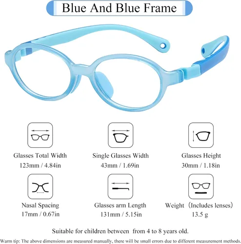 Miniatura 2 de SooGree Lentes de bloqueo de luz azul para niños y niñas, pantalla de computadora, juegos, TV, teléfono, antirreflejos y fatiga ocular 4 - 8 azul