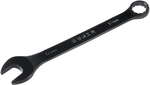 Miniatura 11 de uxcell Llave combinada métrica de extremo abierto de 0.748 in y 12 puntos, revestimiento galvanizado negro, Cr-V