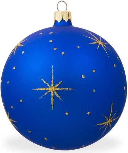 Miniatura 2 de Jugador de hockey en acción en bola de cristal azul adorno de deportes de Navidad 4 pulgadas