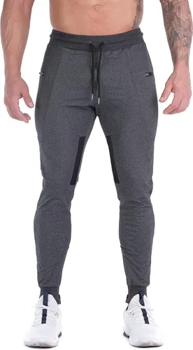 Miniatura 2 de FIRSTGYM Pantalones deportivos para hombre, ajustados, para entrenamiento, malla en el muslo, con bolsillos con cremallera
