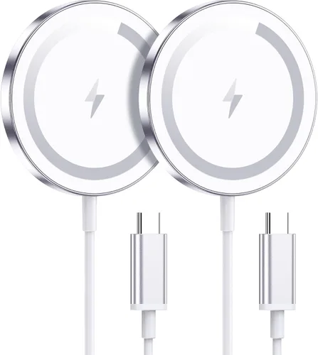 WRVVR para Apple Cargador Mag-Safe 2 Pack, Cargador Inalámbrico Magnético para iPhone 17/17 Pro/17 Pro Max/Air/16 15 14 13 12 Pro Max Plus mini,