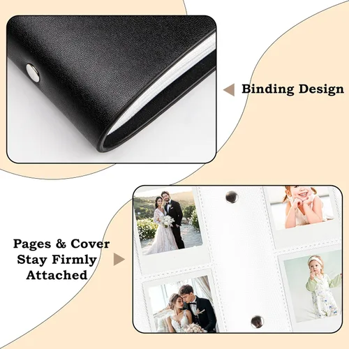 Miniatura 6 de Álbum de fotos de 320 bolsillos para cámara Polaroid Go Everything Box y película instantánea, se adapta al álbum de fotos Polaroid Go, color negro