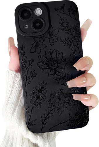 Miniatura 17 de Lovmooful Funda compatible con iPhone 13, bonito diseño de hongos negros para niñas y mujeres, TPU suave a prueba de golpes, protector femenino
