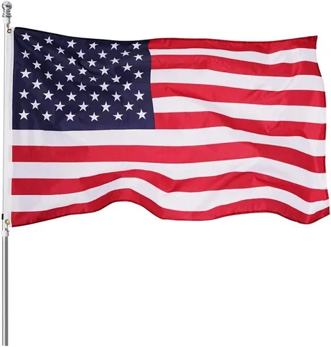 Miniatura 5 de Bandera americana de 2 x 3 pies para interiores y exteriores - Banderas de Estados Unidos de poliéster y nailon - Bordes de doble costura con ojales