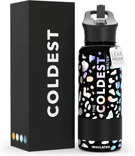 Miniatura 114 de Coldest - Botella para agua con tapa que incluye pajilla, térmica y metálica (acero inoxidable), para hombres y mujeres, color morado