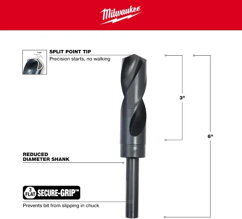 Miniatura 2 de Broca, 1 In., Óxido Negro
