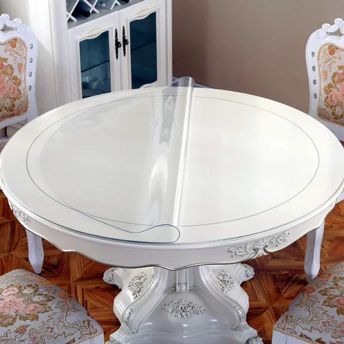 Miniatura 2 de Protector de mesa de PVC transparente - Protector de pantalla de plástico de 60" de diámetro para muebles - Vinilo impermeable y lavable