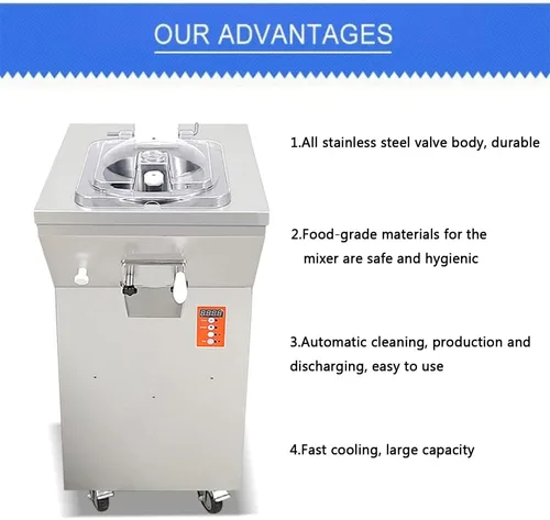 Miniatura 6 de Máquina de helados duros para encimera, máquina de hielo italiana, crema de mezcla de helados 20 L/H, para el hogar, camión de helados, remolque