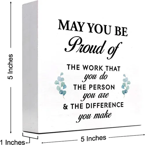 Miniatura 2 de Cartel de caja con citas inspiradoras con texto en inglés «May You Be Proud of the Work You Do», caja motivacional para decoración de pared