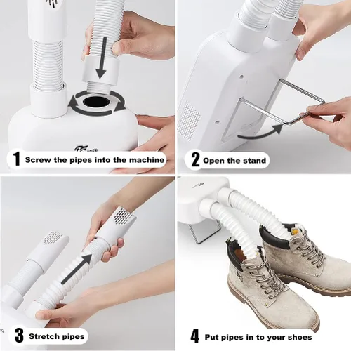 Miniatura 2 de KOODER Secador de botas secador de zapatos y guantes con temporizador secado rápido elimina la humedad y el olor Blanco