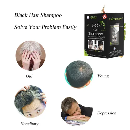 Miniatura 3 de Champú de tinte instantáneo para el cabello Champú semipermanente para el cabello - 10 bolsas/caja (negro)