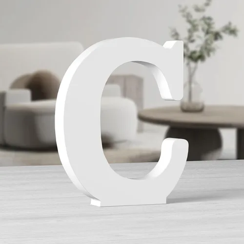 AOCEAN Letras de madera grandes blancas de 10 pulgadas, letras de madera sin terminar para decoración de pared, letras decorativas de pie,