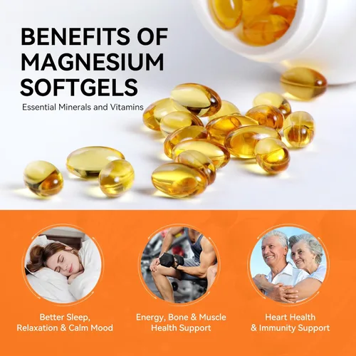 Miniatura 4 de Suplemento de glicinato de magnesio, glicinato de magnesio de 400 mg con zinc, vitamina B6, C, D3, magnesio puro para dormir, calma, músculo