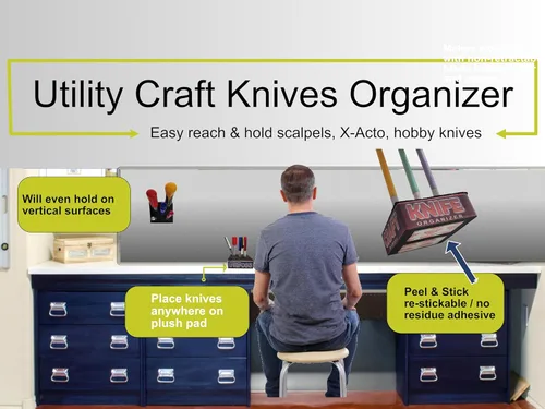 Miniatura 3 de Soporte organizador de cuchillos Hobby para Xacto, cuchillos de precisión y bisturíes
