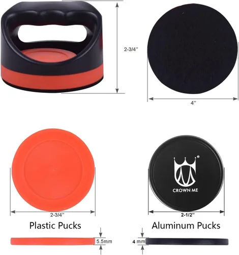 Miniatura 2 de Hockey de aire delantero con discos de plástico y aluminio con logotipo, 2 unidades cada uno