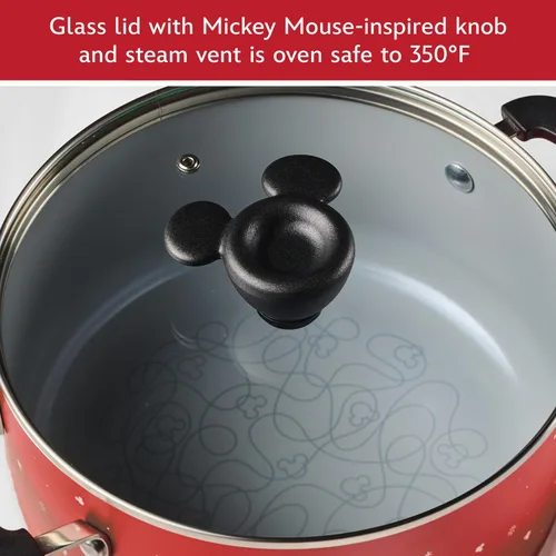 Miniatura 8 de Farberware Disney Bon Voyage - Juego de ollas y sartenes antiadherentes de cerámica con bandeja para hornear, bandeja para galletas y herramientas