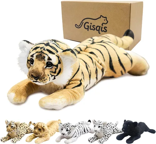 Miniatura 14 de Black Panther - Animal de peluche de jaguar de 15 pulgadas, linda almohada de felpa de pantera negra realista, juguete de peluche de pantera