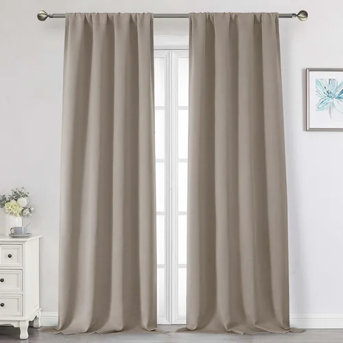 Miniatura 47 de Cortinas opacas para dormitorio, sala de estar, juego de 2 paneles de 54 pulgadas de largo, cortinas de oscurecimiento de habitación con aislamiento