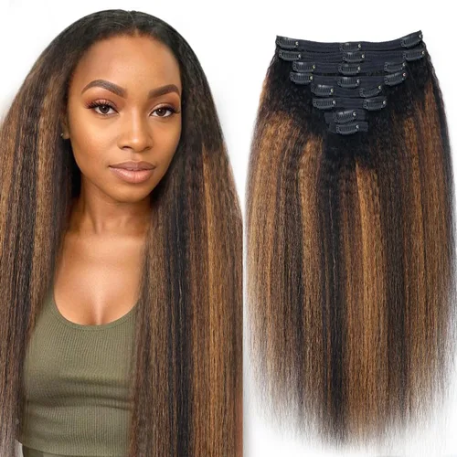 Miniatura 30 de Extensiones de cabello con clip de 12 pulgadas, rizado birmano, negro natural, extensiones de cabello con clip rizado birmano, cabello humano real