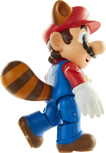 Miniatura 3 de Nintendo Super Mario Raccoon Mario Figura articulada de 4 pulgadas con accesorio de hojas