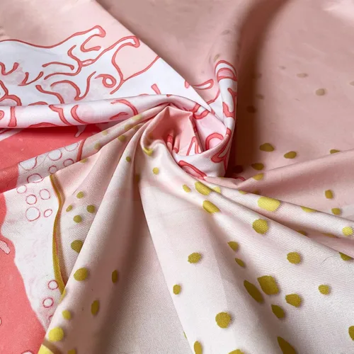 Miniatura 4 de Ovenbird Tapiz de olas rosa pastel y dorado, tapiz japonés para estética de dormitorio, para colgar en la pared, 59 x 51 pulgadas