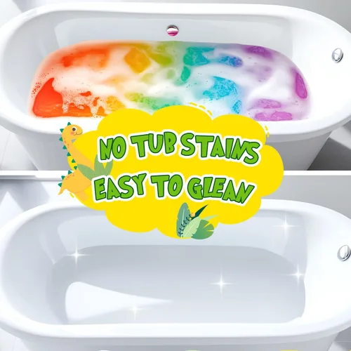 Miniatura 7 de Bombas de baño de Pascua para niños, regalos de bomba de baño de dinosaurio para niños y niñas, paquete de 6 burbujas hechas a mano, ideales