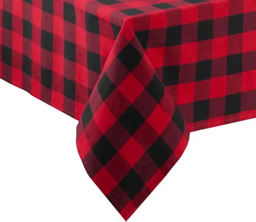 Miniatura 8 de Elrene Home Fashions Camino de mesa Farmhouse Living Holiday Buffalo-Check, 13 pulgadas de ancho x 70 pulgadas de largo, rojo/negro