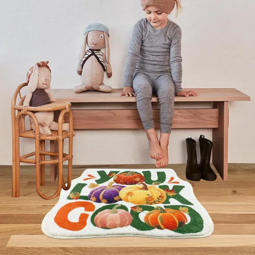 Miniatura 3 de SHIYUE You Look Good - Alfombra de baño divertida y bonita alfombra de baño con diseño de calabaza de otoño, suave, absorbente de agua