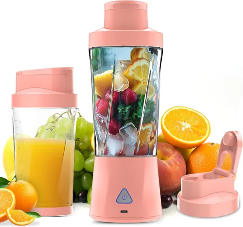 Miniatura 9 de Licuadora portátil, licuadora personal de 360 W para batidos y batidos para cocina, 24 onzas sin BPA, vaso y tapa con 6 cuchillas, exprimidor