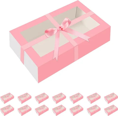 Miniatura 8 de HAPPY POTATO Paquete de 15 cajas de macarrones para 12, 7.2 x 4 x 1.9 pulgadas, caja de embalaje de macarrones con cinta, cajas de macarrones Blanco
